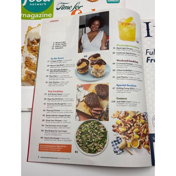 Food Network Magazine Lot 6 Issues 2021 Recipes Features Pasta Burgers Cakes - Picture 7 of 16